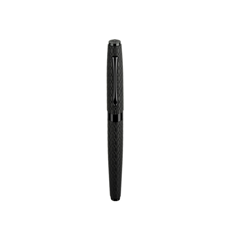 Diplomat Cobra Fountain Pen in Matte Black Guilloche