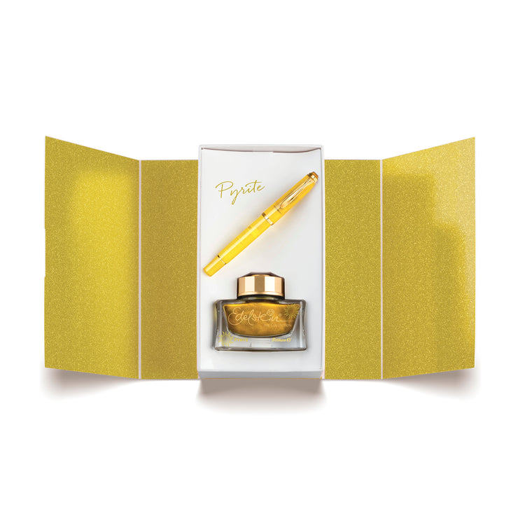 Pelikan Classic M200 Fountain Pen and Edelstein Ink Set in Pyrite