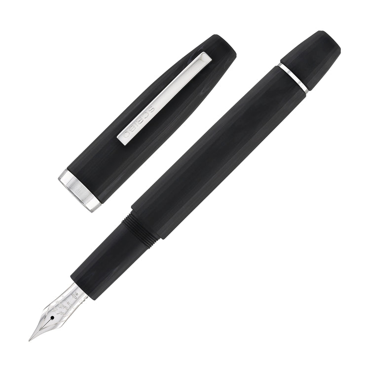 Scribo Flow Fountain Pen in Dimensione with Platinum Trim