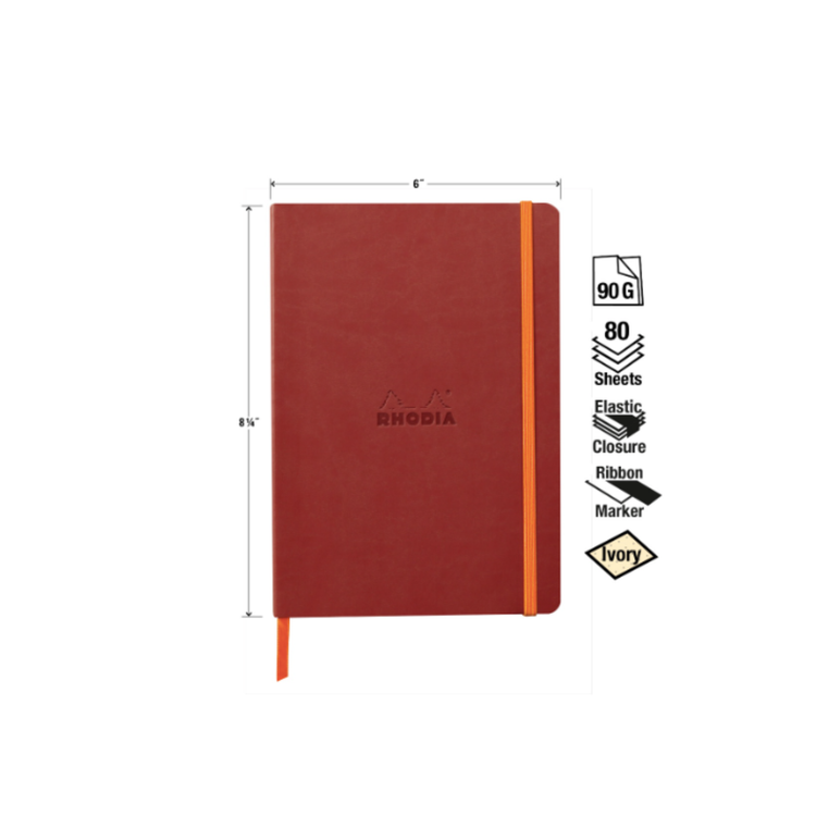 Rhodia Rhodiarama Softcover Notebook in Red / Orange - A5