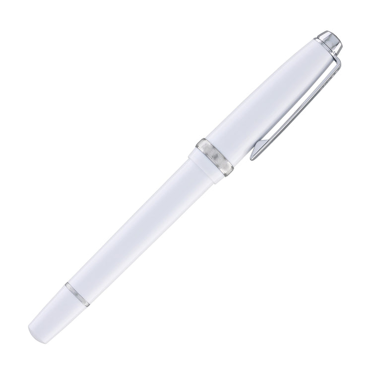 Cross Lume Fountain Pen in Porcelain White with Polished Chrome Appointments - Medium Nib