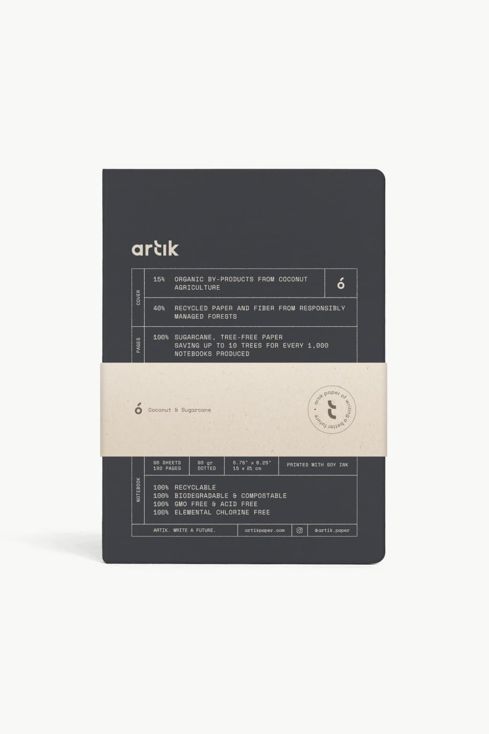 Artik A5 Notebook in Coconut Notebooks Journals