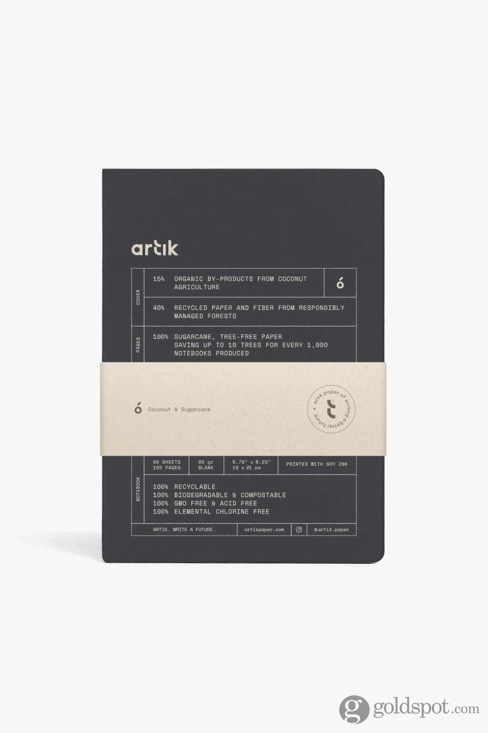 Artik A5 Notebook in Coconut Blank Notebooks Journals