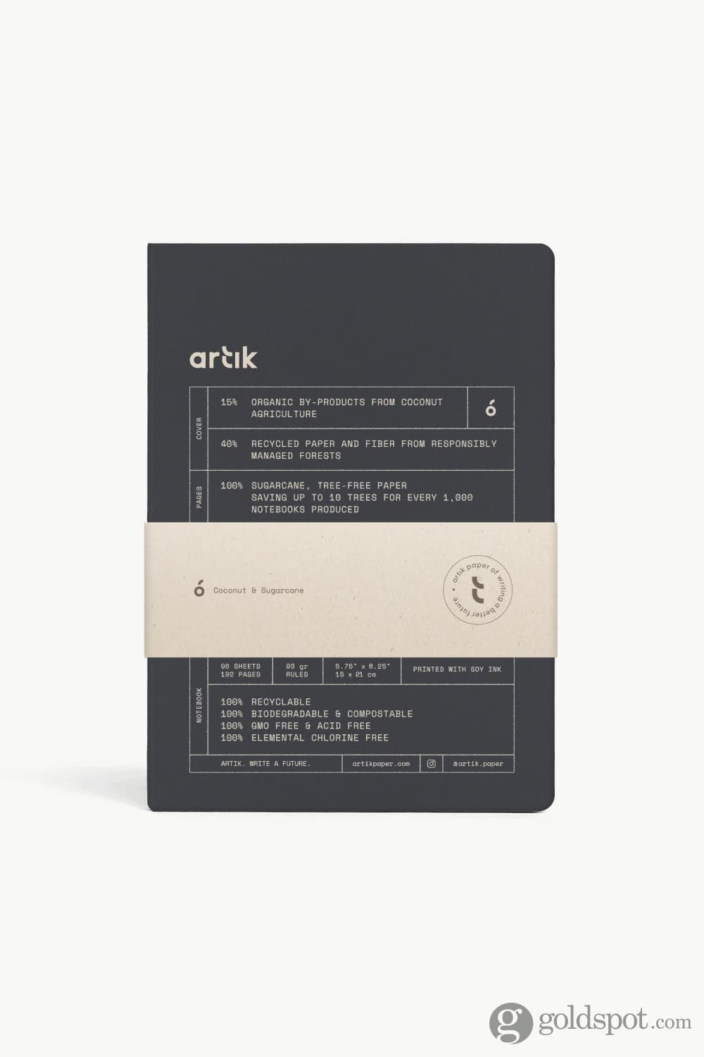 Artik A5 Notebook in Coconut Lined Notebooks Journals