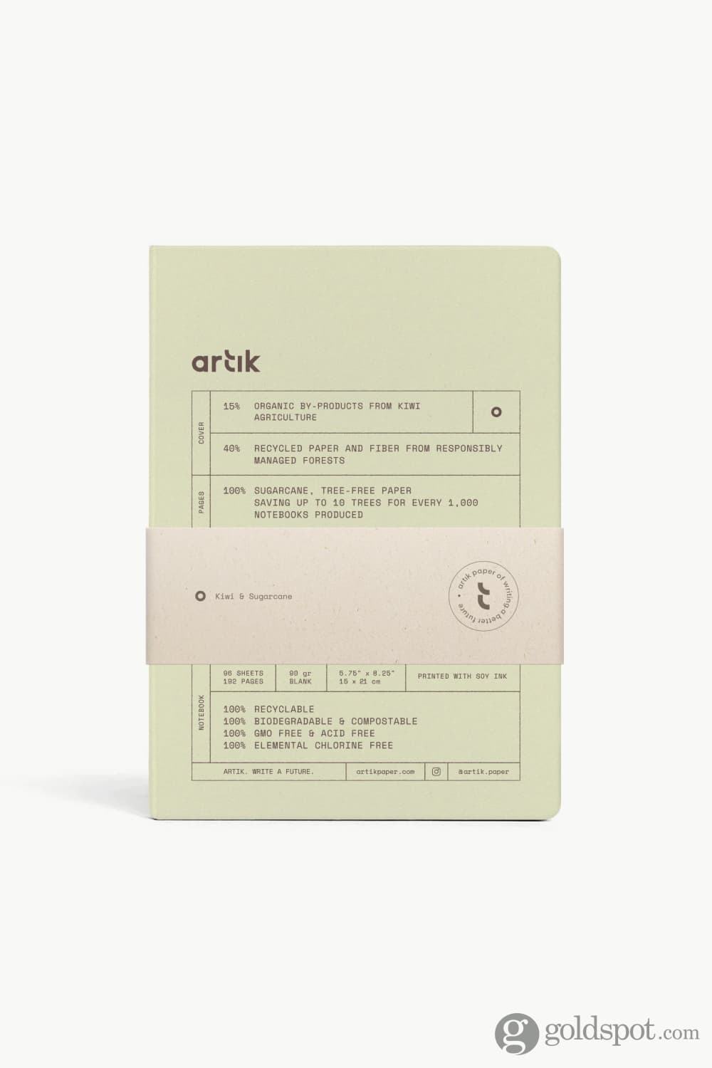 Artik A5 Notebook in Kiwi Blank Notebooks Journals