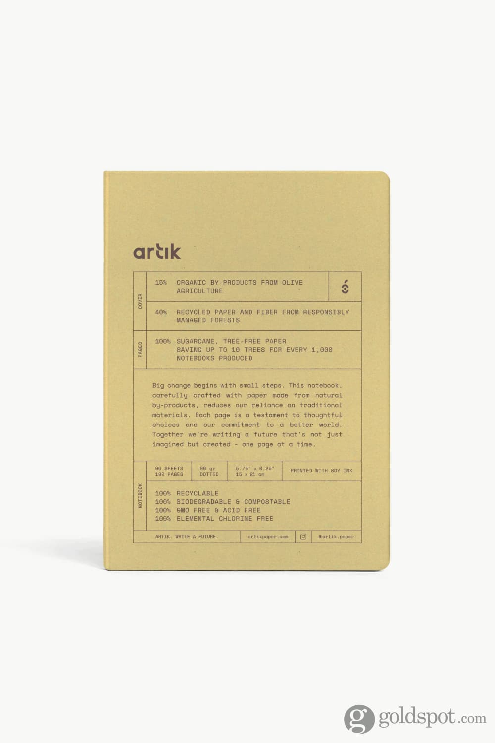 Artik A5 Notebook in Olive Notebooks Journals