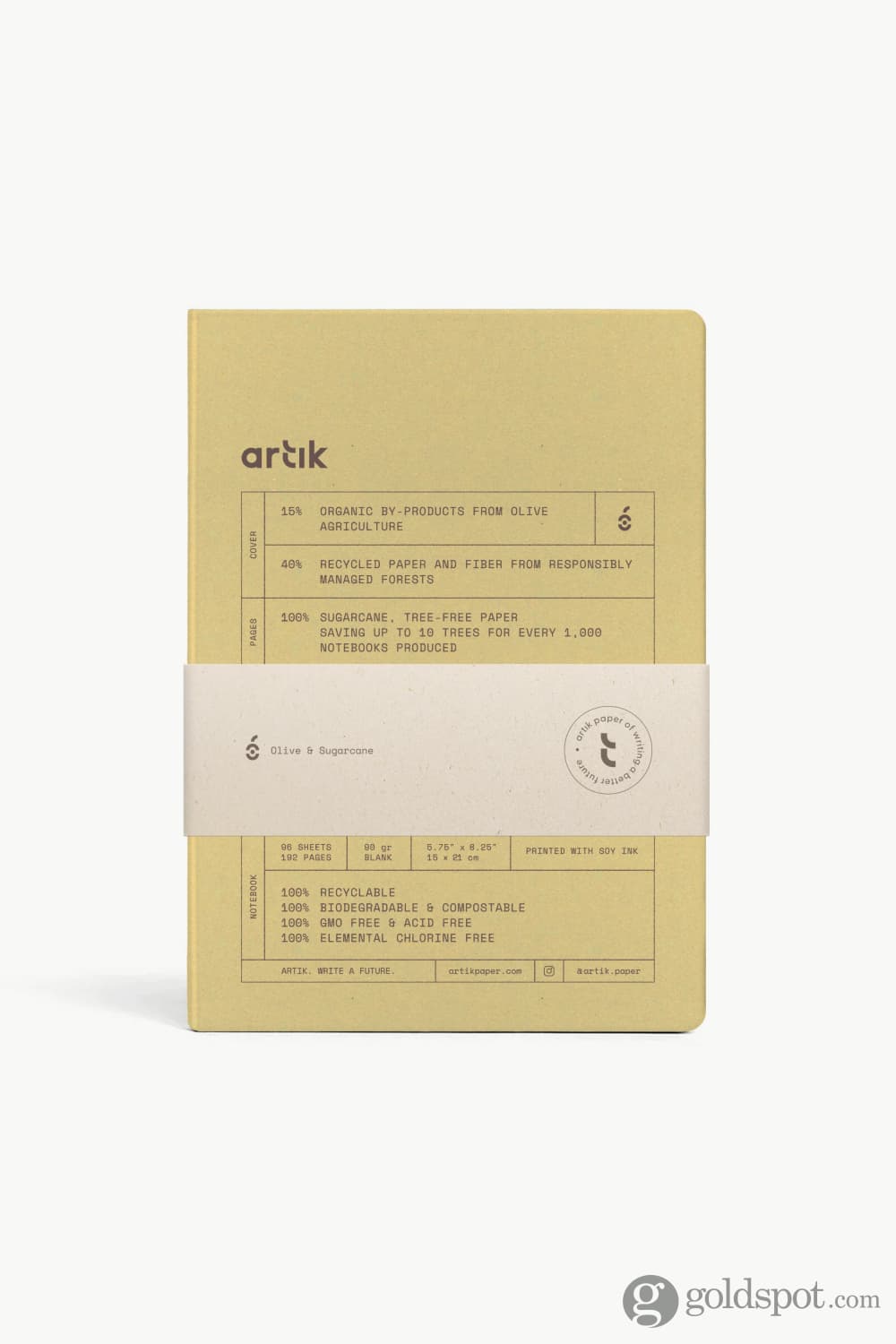 Artik A5 Notebook in Olive Blank Notebooks Journals