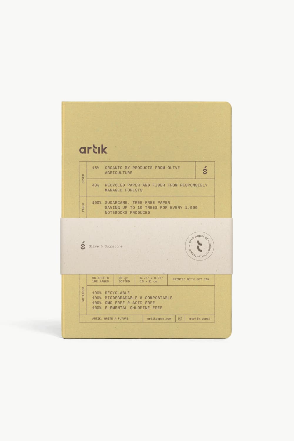 Artik A5 Notebook in Olive Notebooks Journals