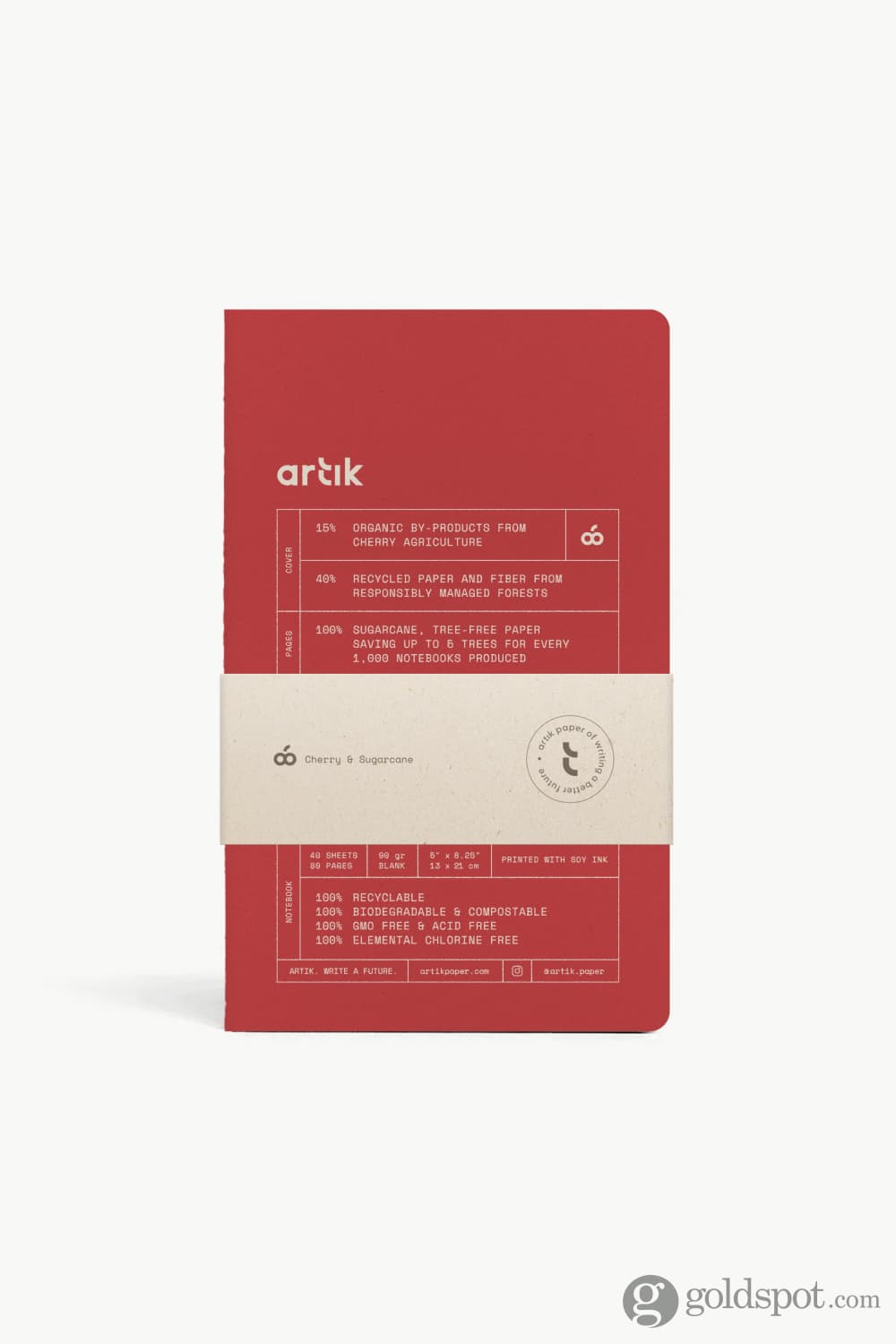 Artik Pack Of 2 Singer Sewn Notebooks in Cherry Blank Notebooks Journals