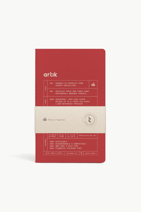 Artik Pack Of 2 Singer Sewn Notebooks in Cherry Notebooks Journals
