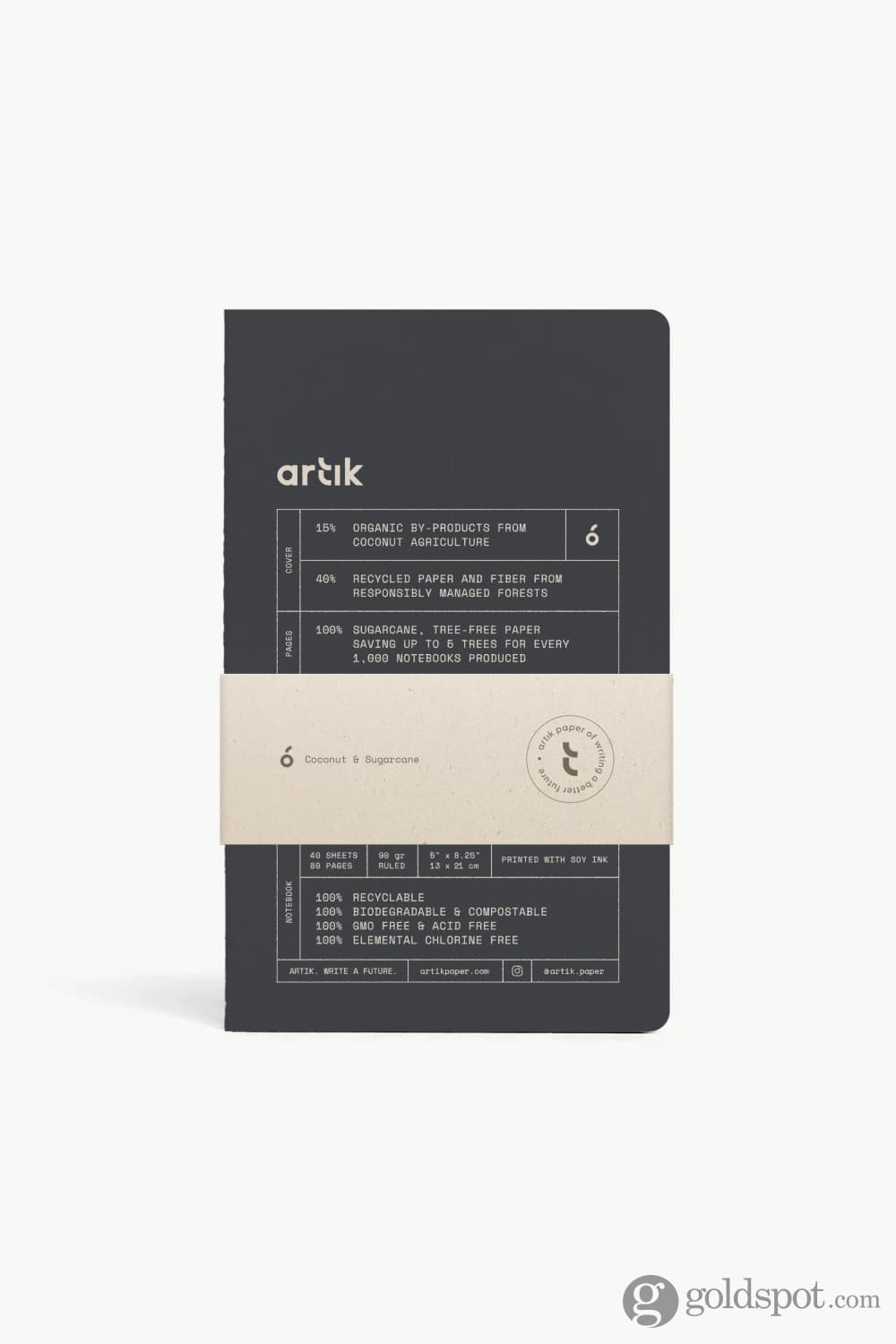 Artik Pack Of 2 Singer Sewn Notebooks in Coconut Lined Notebooks Journals