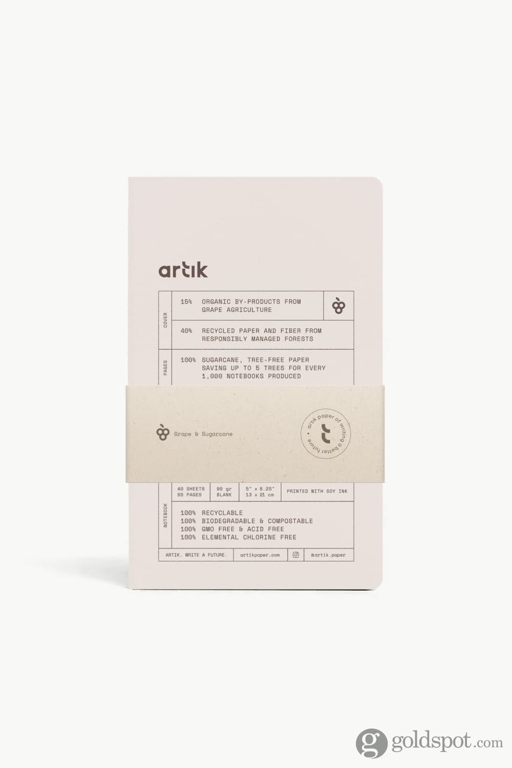 Artik Pack Of 2 Singer Sewn Notebooks in Grape Blank Notebooks Journals