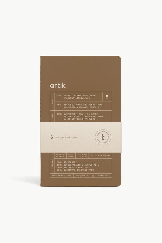 Artik Pack Of 2 Singer Sewn Notebooks in Hazelnut