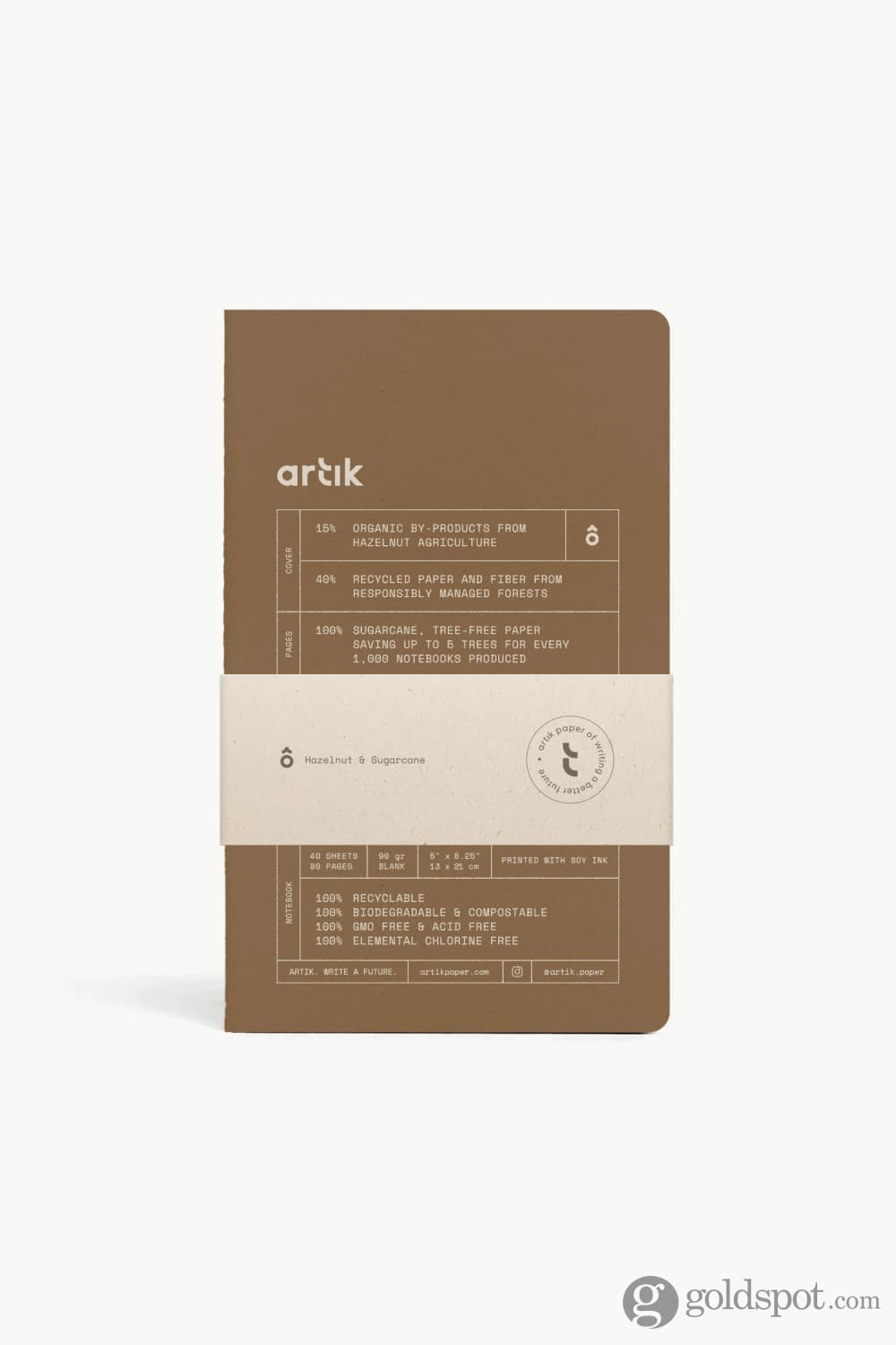 Artik Pack Of 2 Singer Sewn Notebooks in Hazelnut Blank Notebooks Journals
