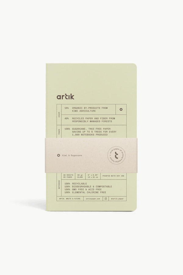 Artik Pack Of 2 Singer Sewn Notebooks in Kiwi Notebooks Journals