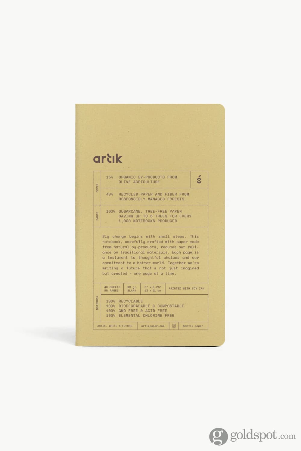 Artik Pack Of 2 Singer Sewn Notebooks in Olive Notebooks Journals