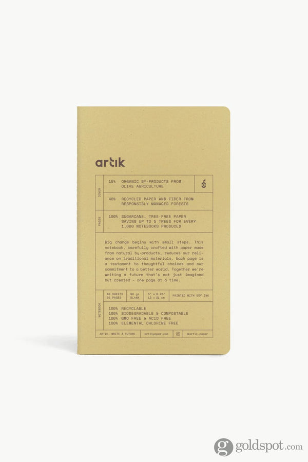 Artik Pack Of 2 Singer Sewn Notebooks in Olive Notebooks Journals
