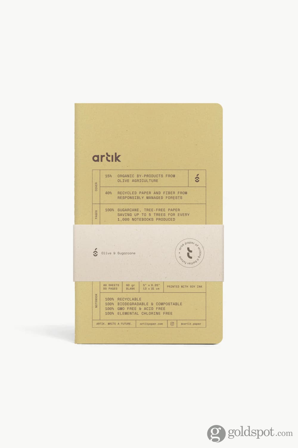 Artik Pack Of 2 Singer Sewn Notebooks in Olive Blank Notebooks Journals