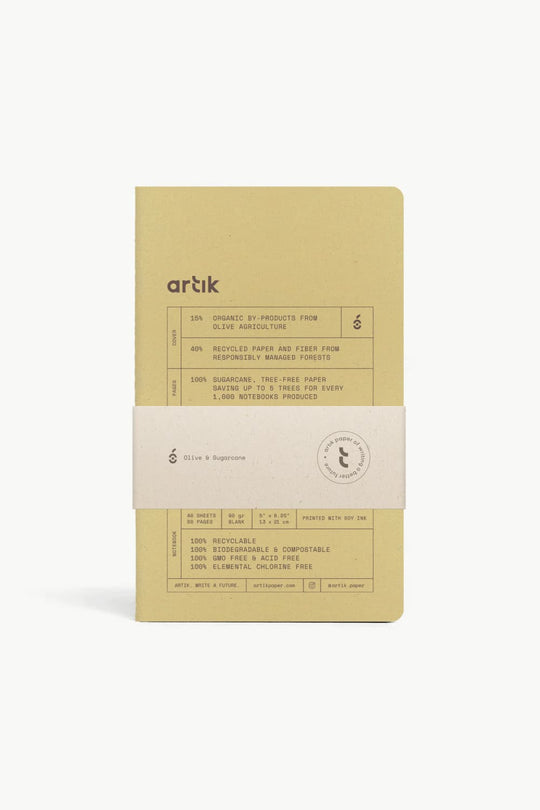 Artik Pack Of 2 Singer Sewn Notebooks in Olive