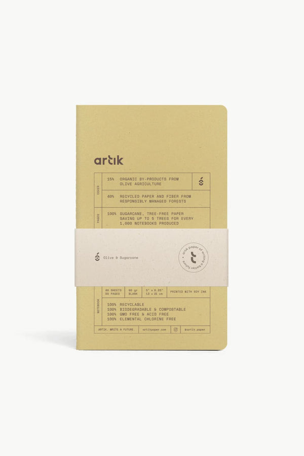 Artik Pack Of 2 Singer Sewn Notebooks in Olive Notebooks Journals