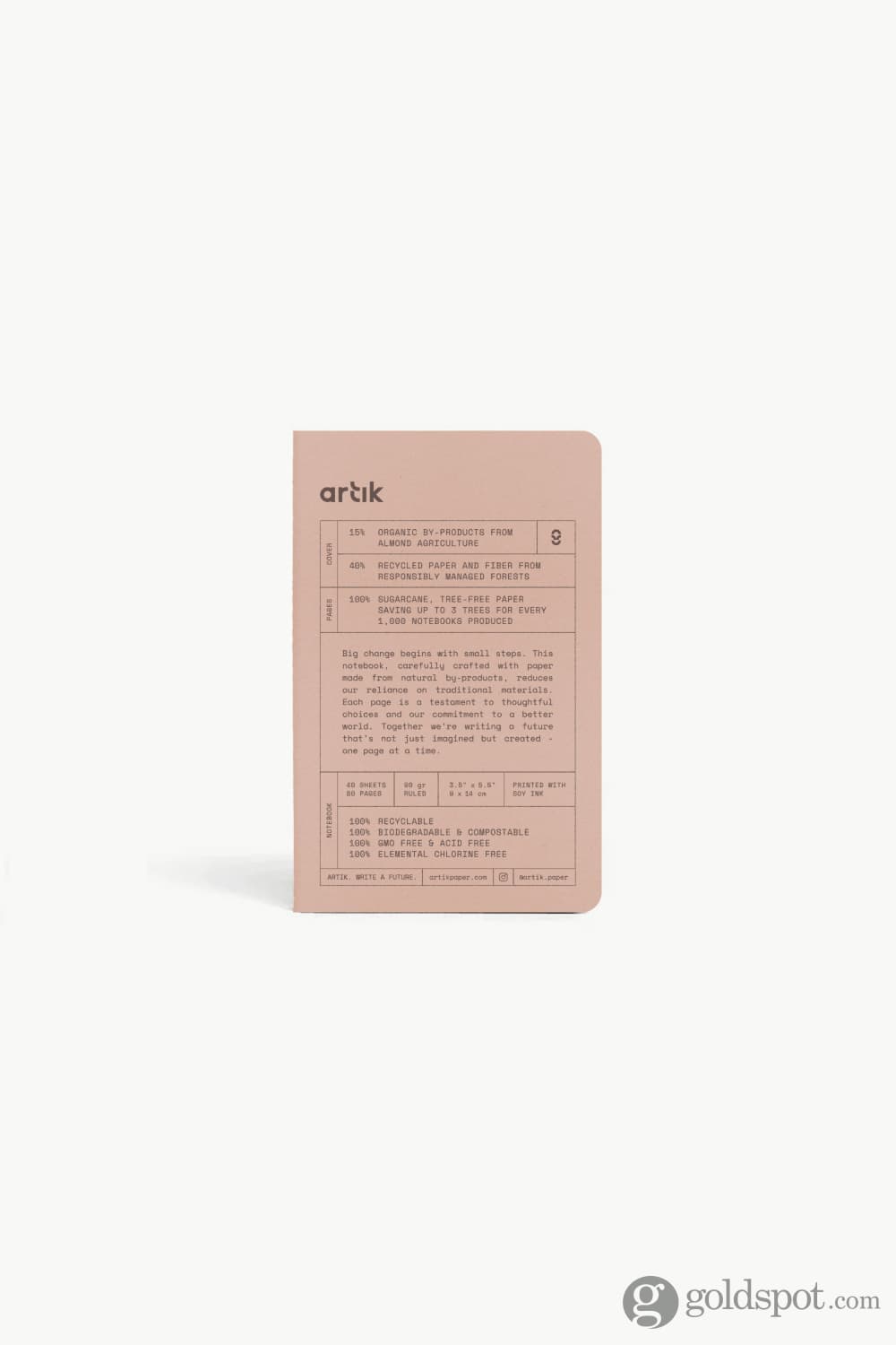 Artik Pack Of 3 Pocket Singer Sewn Notebooks in Almond Notebooks Journals