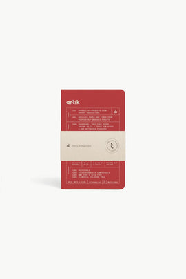 Artik Pack Of 3 Pocket Singer Sewn Notebooks in Cherry