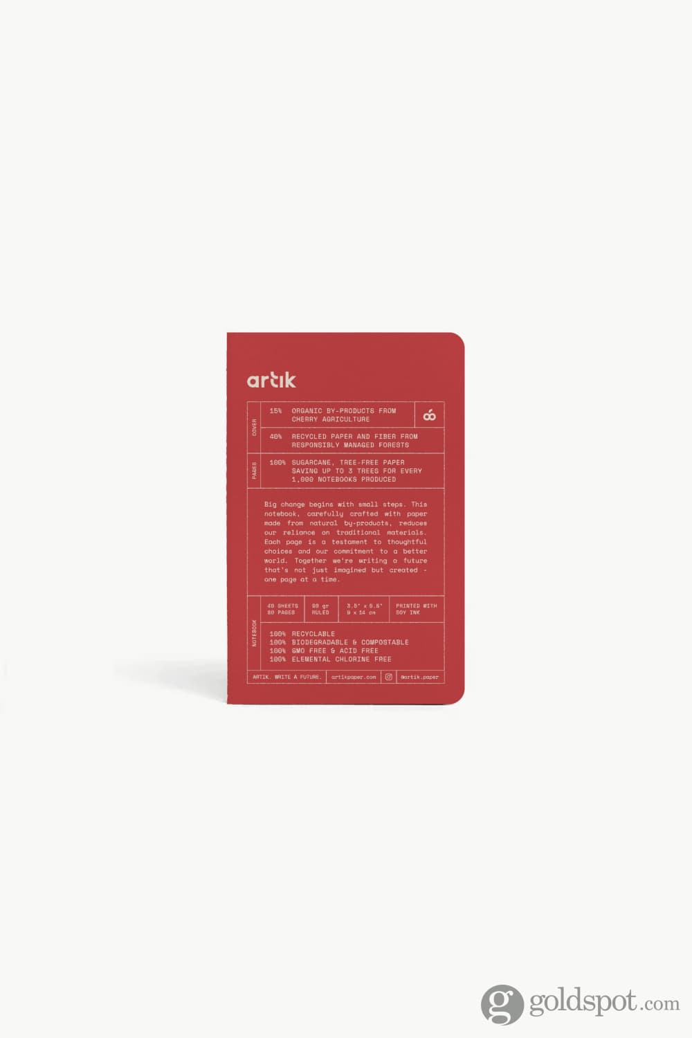 Artik Pack Of 3 Pocket Singer Sewn Notebooks in Cherry Notebooks Journals