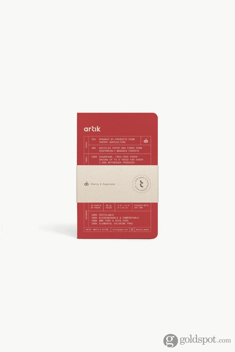 Artik Pack Of 3 Pocket Singer Sewn Notebooks in Cherry Lined Notebooks Journals