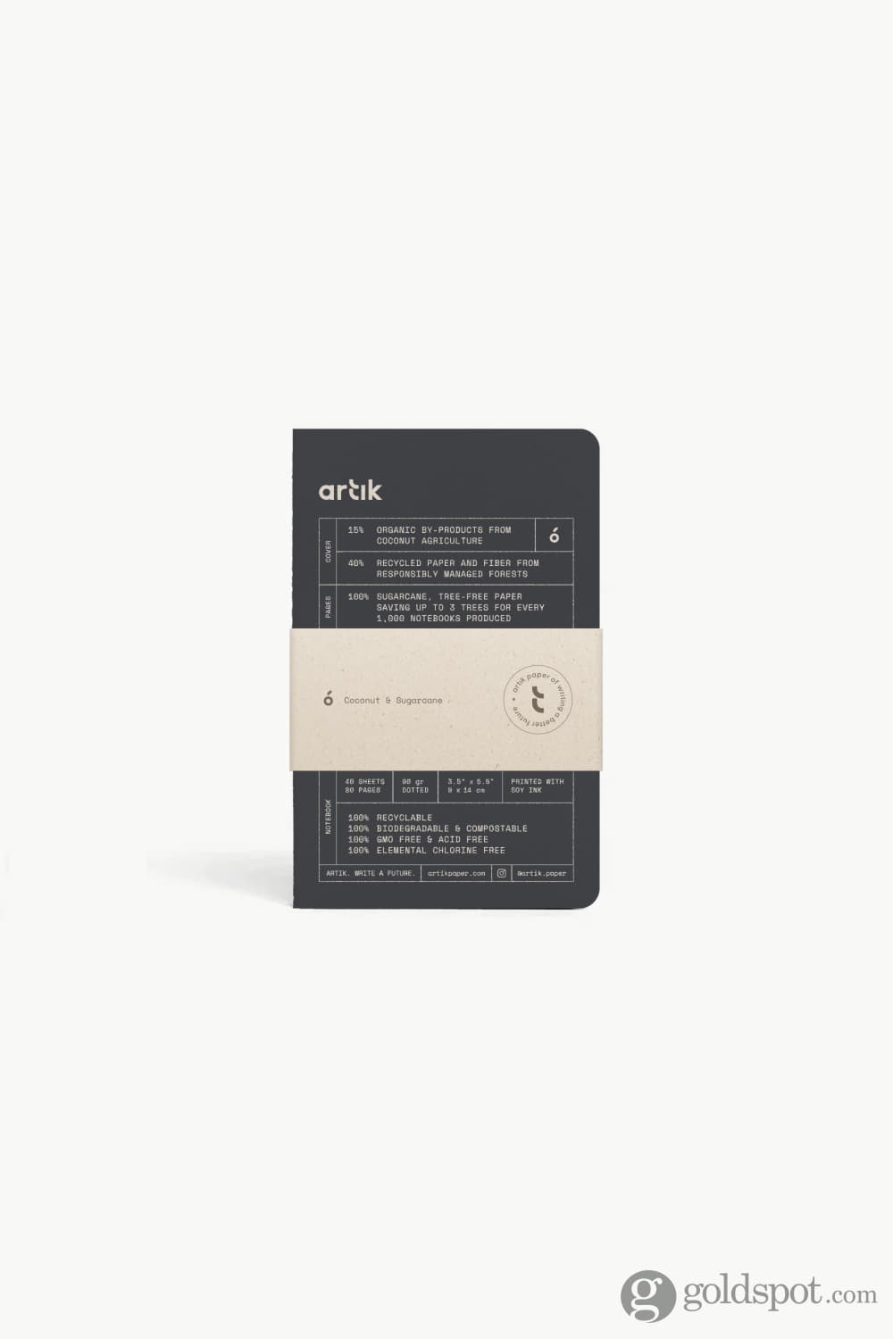 Artik Pack Of 3 Pocket Singer Sewn Notebooks in Coconut Dotted Notebooks Journals