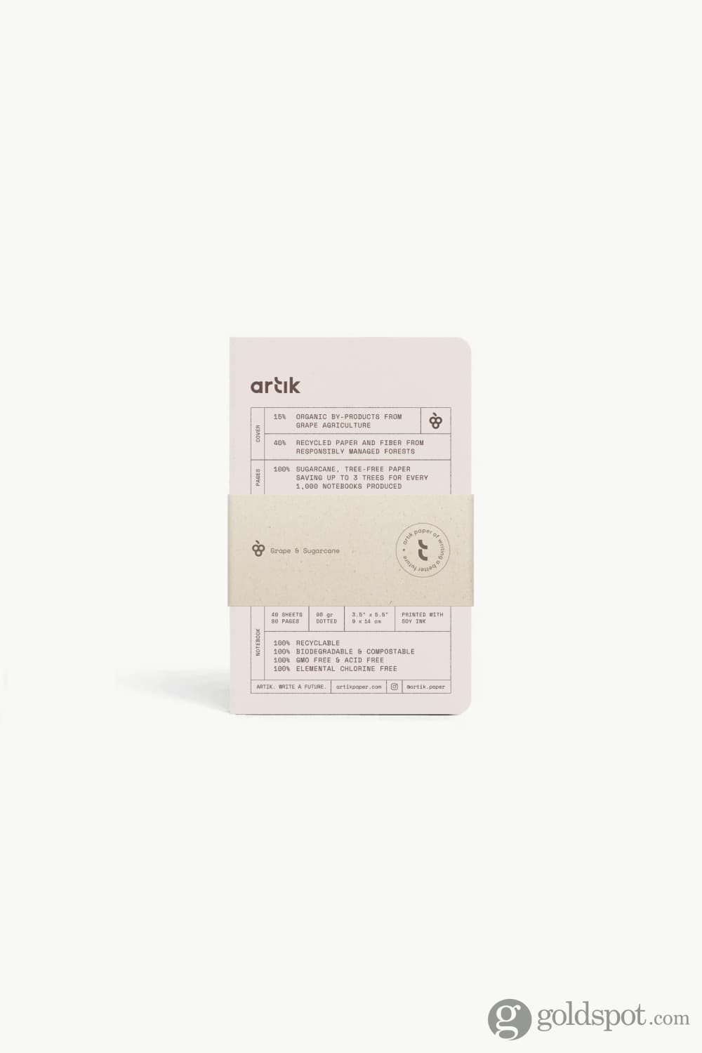 Artik Pack Of 3 Pocket Singer Sewn Notebooks in Grape Dotted Notebooks Journals