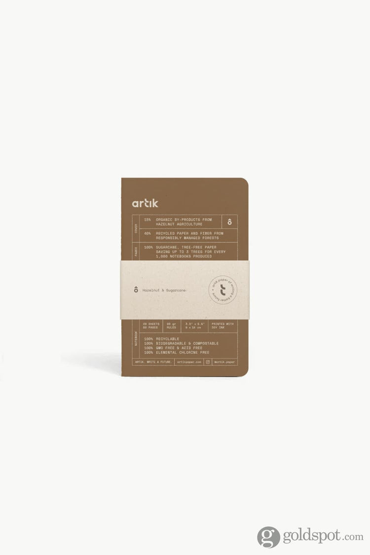 Artik Pack Of 3 Pocket Singer Sewn Notebooks in Hazelnut Lined Notebooks Journals