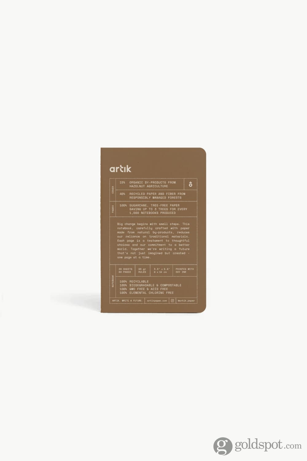 Artik Pack Of 3 Pocket Singer Sewn Notebooks in Hazelnut Notebooks Journals