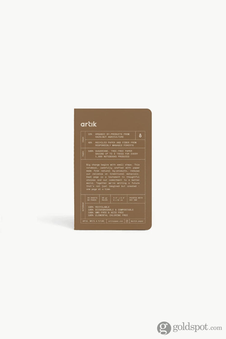 Artik Pack Of 3 Pocket Singer Sewn Notebooks in Hazelnut Notebooks Journals