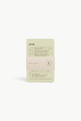 Artik Pack Of 3 Pocket Singer Sewn Notebooks in Kiwi