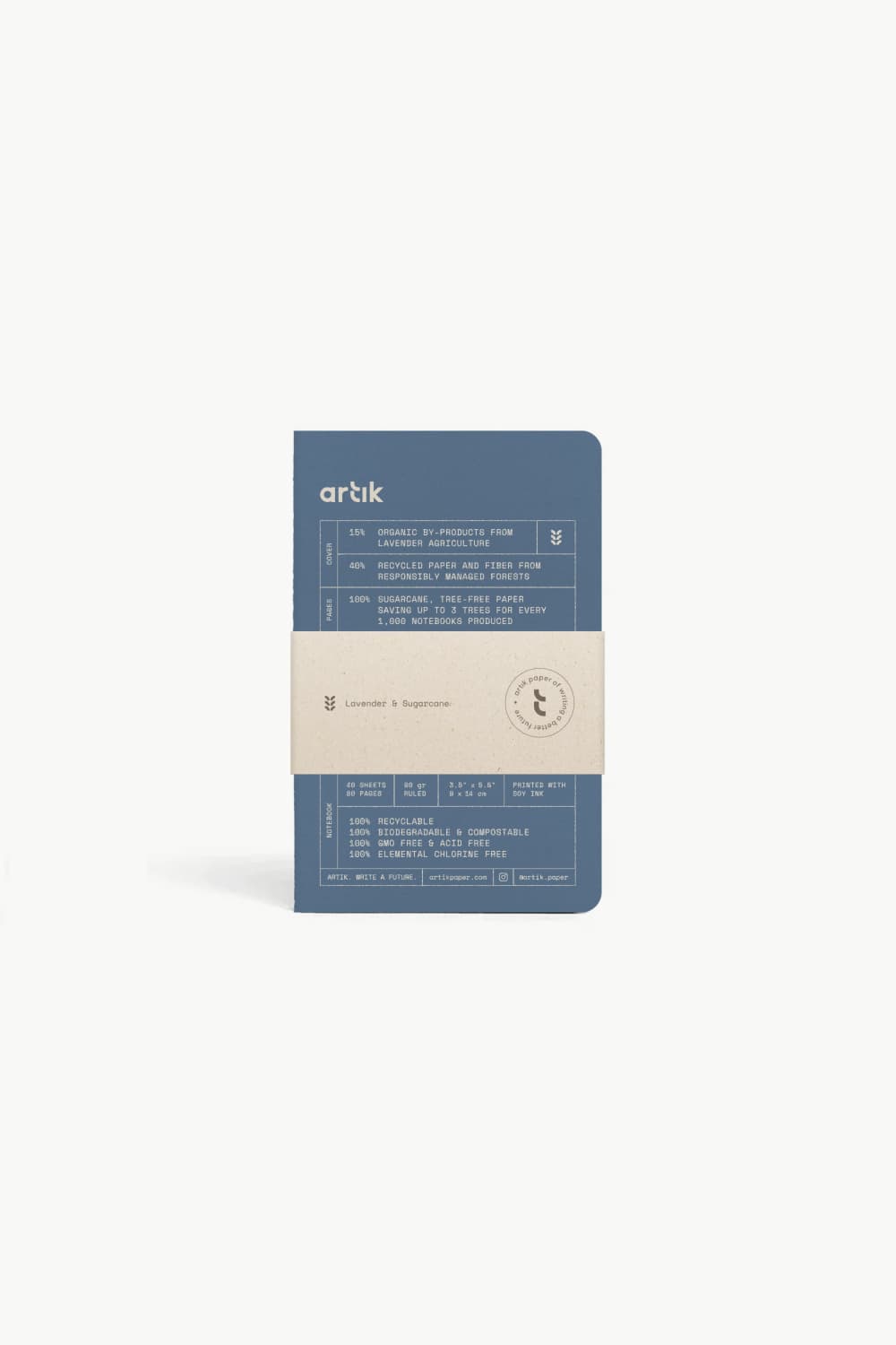 Artik Pack Of 3 Pocket Singer Sewn Notebooks in Lavender Notebooks Journals