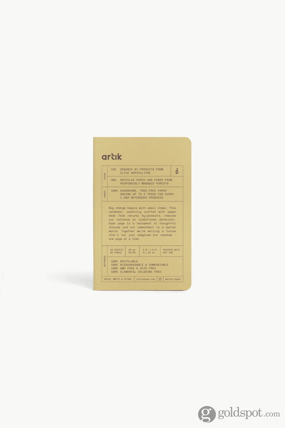 Artik Pack Of 3 Pocket Singer Sewn Notebooks in Olive Notebooks Journals