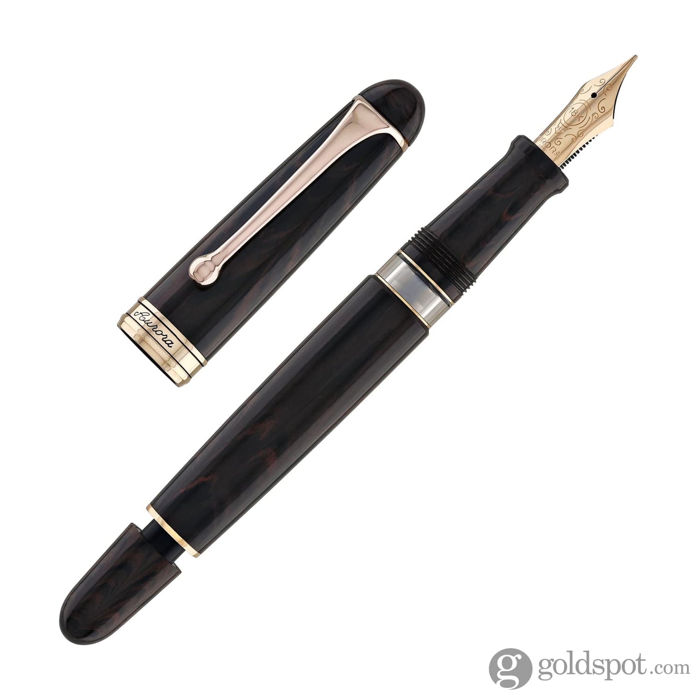 Aurora 88 Fountain Pen in Ebonite Cognac 18K Gold Limited