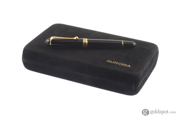 Aurora 88 Large Fountain Pen in Black with Gold Trim - 14K Gold Fountain Pen