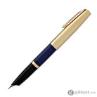 Aurora Duo Cart Fountain Pen - Dark Blue Resin with Gold Plated Cap Medium Point Fountain Pen