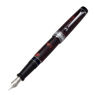Aurora Optima Auroloide Fountain Pen in Burgundy with Chrome Trim - 14K Gold Fine Point