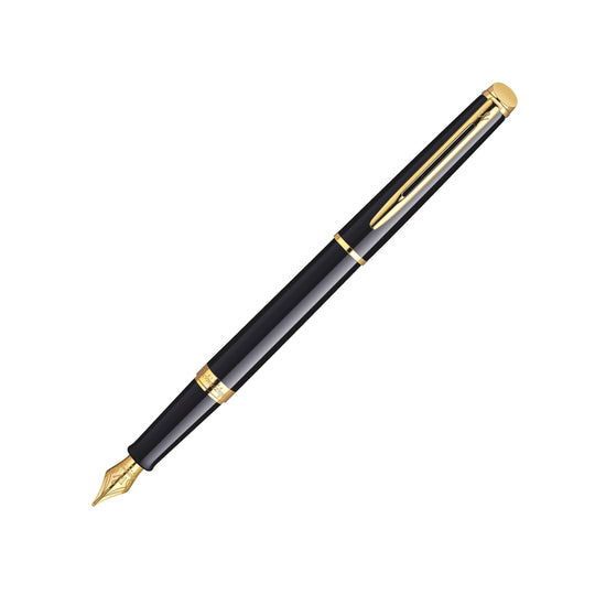 Waterman Hemisphere Fountain Pen in Black with Gold Trim - Fine Point