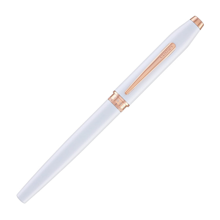 Cross Foundry Rollerball Pen in Pearl White Lacquer with Rose Gold Appointments