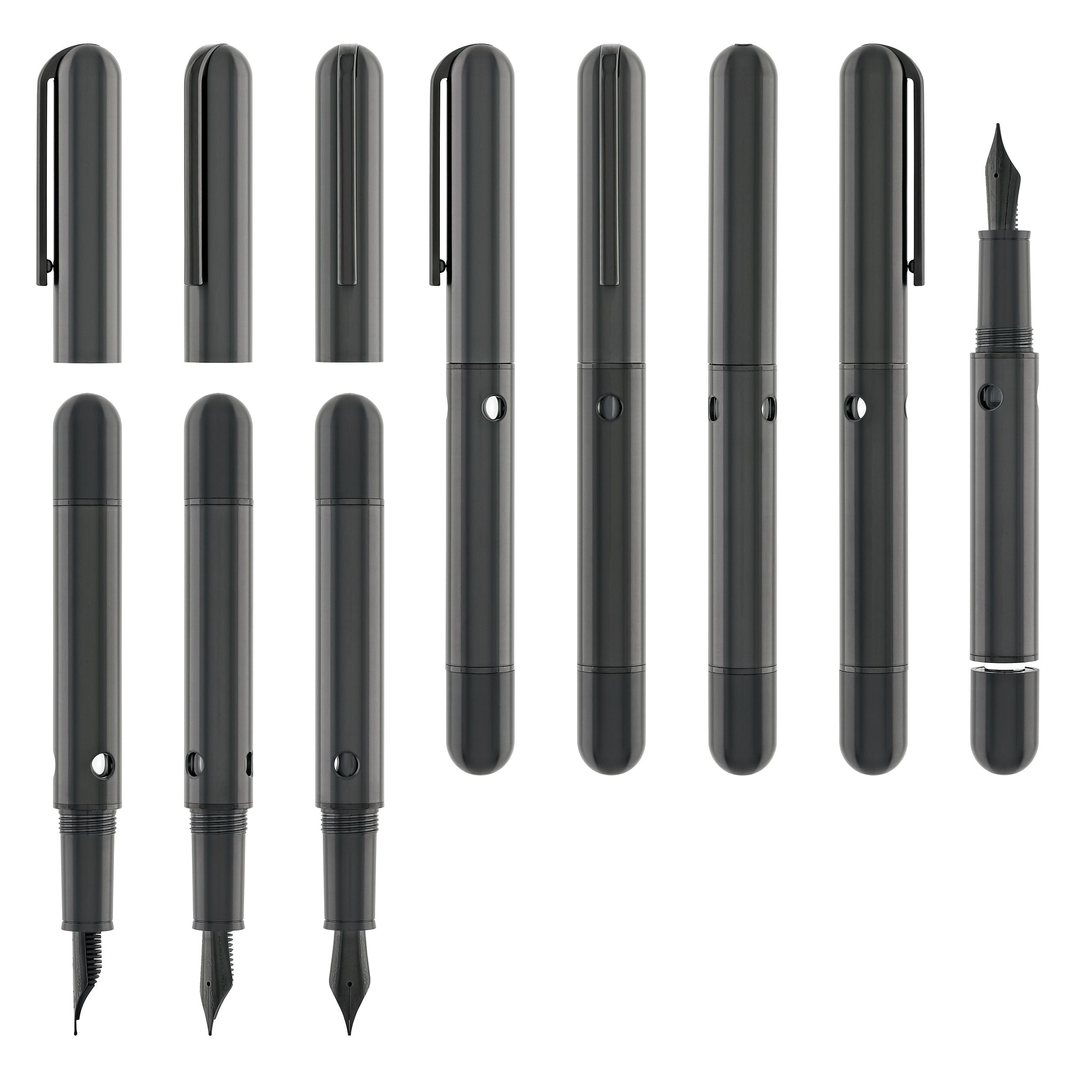Nahvalur Nautilus Fountain Pen in Ti Black - Goldspot Pens