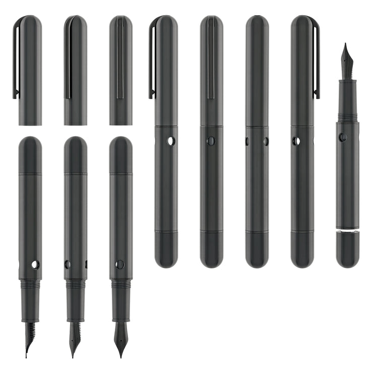Nahvalur Nautilus Fountain Pen in Ti Black