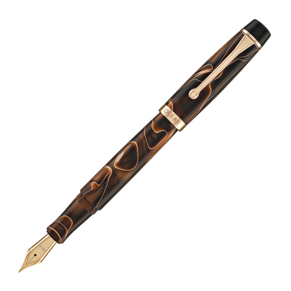 Opus 88 Harmony Fountain Pen in Brown with Rose Gold - Goldspot Pens
