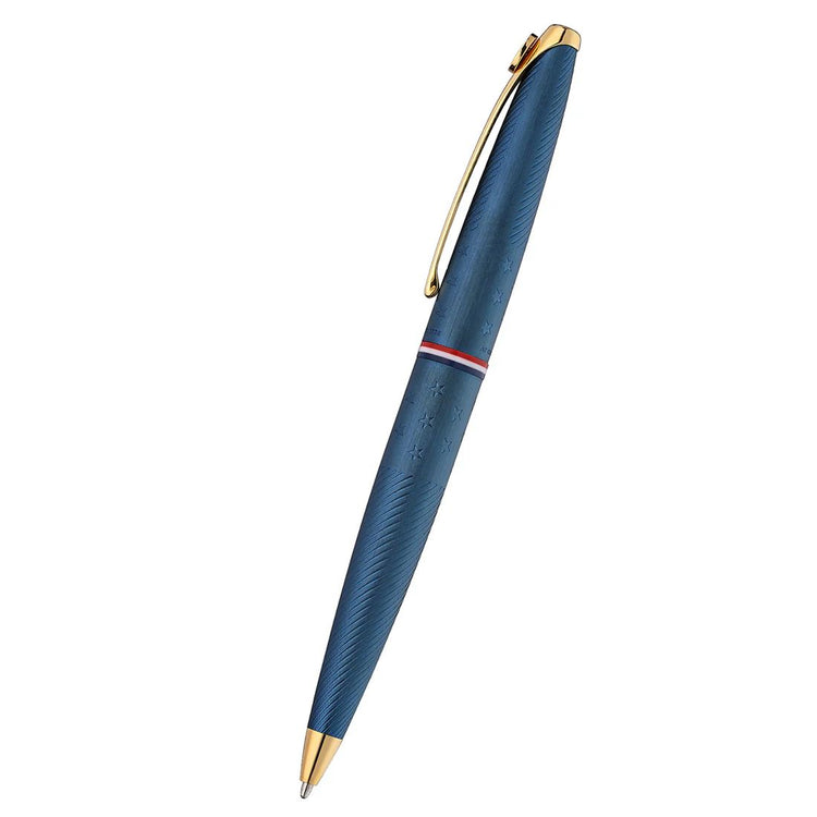 Cross ATX Americana Ballpoint Pen in Blue PVD with Gold Appointments