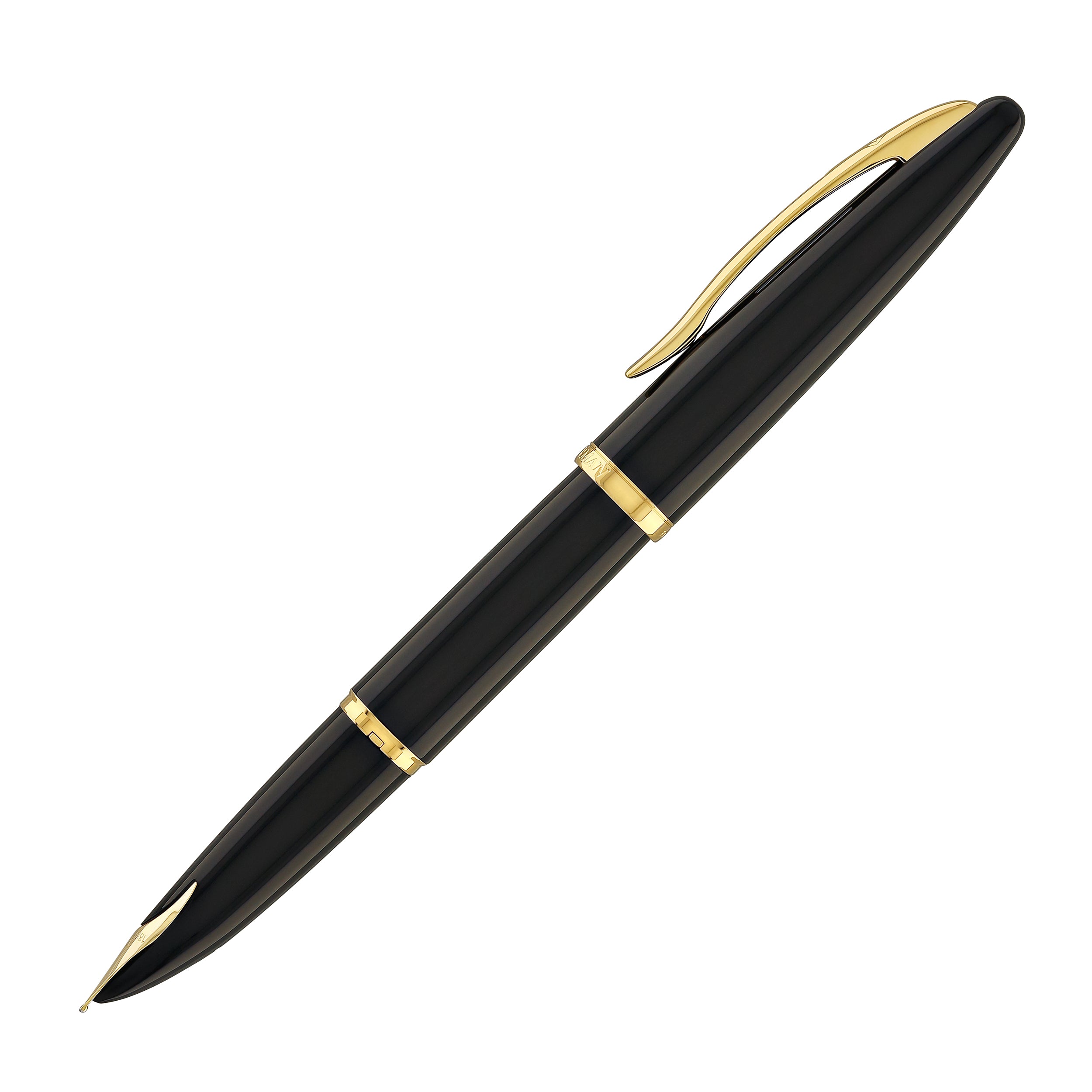 Waterman Carene Fountain Pen in Black Sea with Gold Trim - 18K