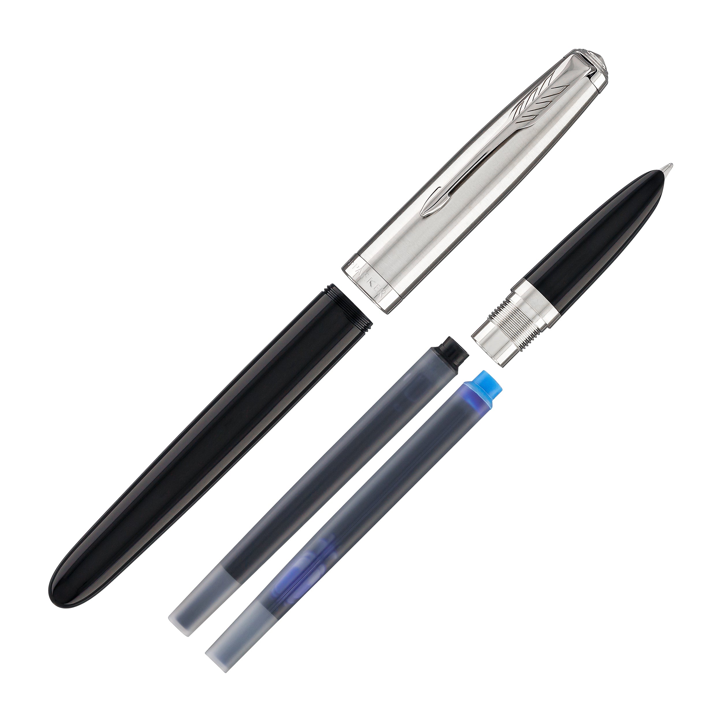 Parker 51 Fountain Pen in Black with Chrome Trim - Goldspot Pens
