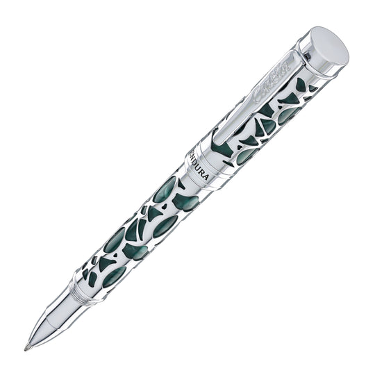 Conklin Endura Deco Crest Rollerball Pen in Green with Chrome Trim