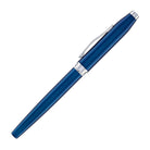 Cross Foundry Rollerball Pen in Glossy Translucent Blue Lacquer with Polished Chrome Appointments
